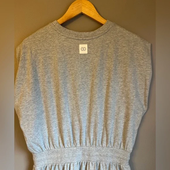 Calia extended‎ shoulder drawstring midi dress with logo patch large - Picture 7 of 8